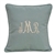 Monogrammed Sunbrella Pillow in Spa with Matching Trim | Nantucket Bound
