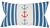 Sunbrella Outdoor Indoor Pillow in Regatta Blue Stripes with 3 Embroidered Anchors | Nantucket Bound