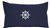 Nantucket Bound Sunbrella Outdoor Indoor Pillow in Navy with Embroidered Ship's Wheel | Nantucket Bound