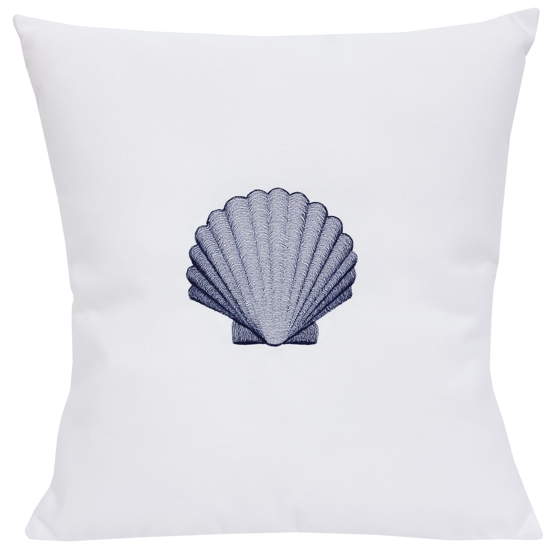 Scallop Shell in Navy on White