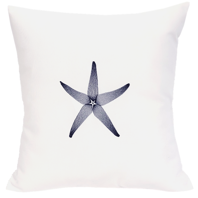 Starfish in Navy on White