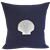 Scallop Shell in White on Navy