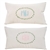 Monogrammed Sunbrella Pillow in Cream with Country Wreath Embroidered in Pink Or Blue | Nantucket Bound