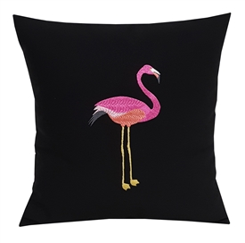 Indoor & Outdoor Sunbrella Pillow with Embroidered Flamingo | Nantucket Bound
