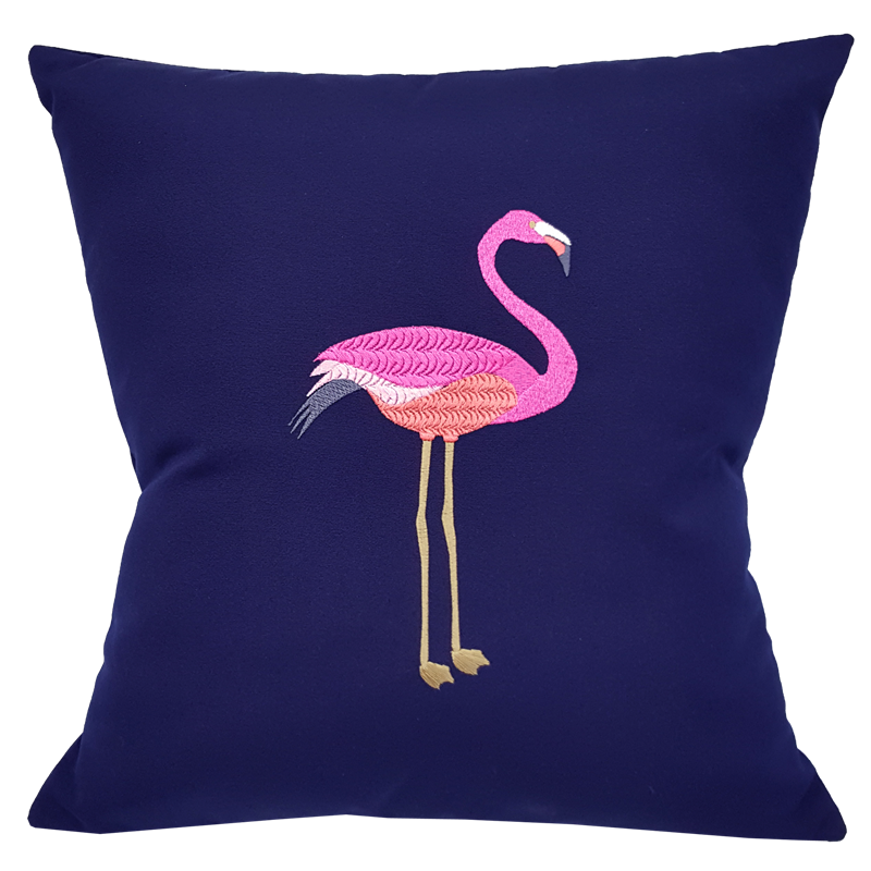 Indoor & Outdoor Sunbrella Pillow with Embroidered Flamingo | Nantucket Bound