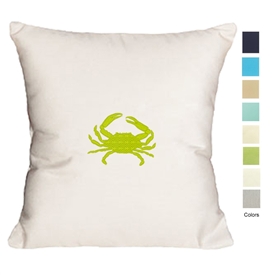 Coastal Cottage Crab Pillow - Unique Coastal Decor | Nantucket Bound