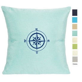 Coastal Cottage Compass Rose Pillow - Unique Coastal Decor | Nantucket Bound