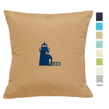 Coastal Cottage Lighthouse Pillow - Unique Coastal Decor | Nantucket Bound
