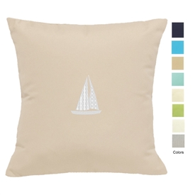 Coastal Cottage Sailboat Pillow - Unique Coastal Decor | Nantucket Bound