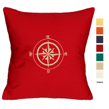 East Coast Compass Rose Pillow - Unique Coastal Decor | Nantucket Bound