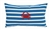 Sunbrella Lumbar Pillow with Crab in Regatta Blue Stripes | Nantucket Bound
