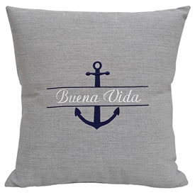 Personalized Nautical Anchor Pillow Gray - Unique Coastal Decor | Nantucket Bound