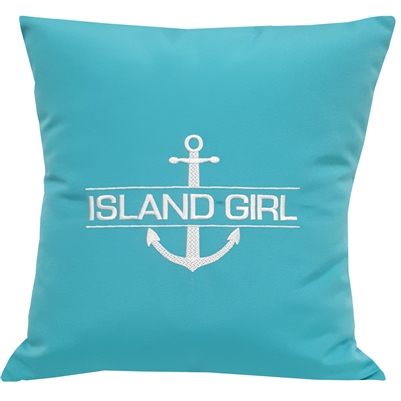 Custom Split Anchor Pillow in Aruba Blue