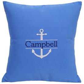 Custom Split Anchor Pillow in Capri Blue