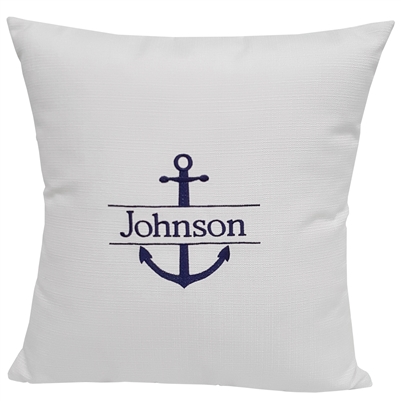 Custom Split Anchor Pillow in White Linen