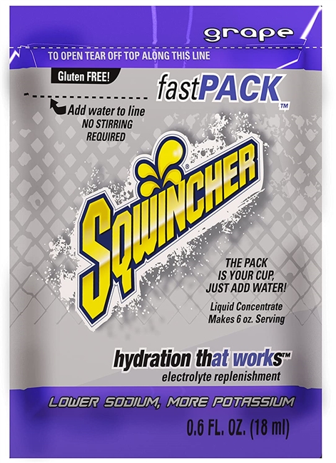 Sqwincher 015302-GR Grape Fast Packs - 200 Per Case