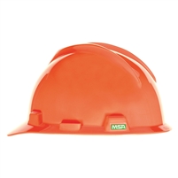MSA 488146 V-Gard Ratchet Hard Hat with Fas-Trac Suspension - Hi-Viz Orange