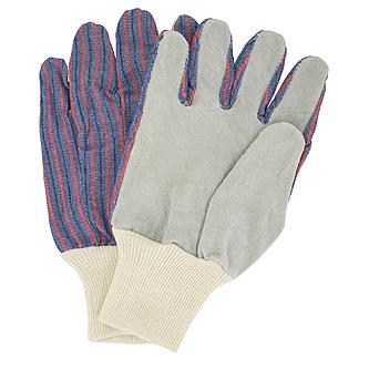 5010 Cow Split Leather Work Glove With Knit Wrist - Mens Large