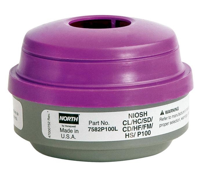 Honeywell North N7582-P100 Acid Gases and P100 Cartridge - 2 Per Pkg