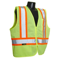 Radians SV22-2ZGM Two-Tone Economy Class 2 Zippered Vest, Hi-Viz Green