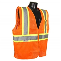 Radians Two-Tone Economy SV22-2ZOM Class 2 Zippered Vest, Hi-Viz Orange