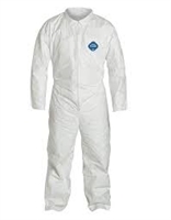 DuPont TY120S Tyvek Coverall, With Collar, Open Wrists, and Ankles