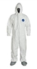 DuPont TY122S Tyvek Coverall, With Attached Hood and Boots, Elastic Wrists and Ankles