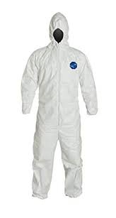 DuPont TY127S Tyvek Coverall, With Attached Hood, Elastic Wrists and Ankles