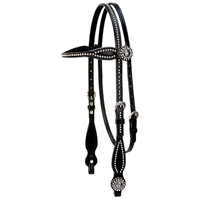 Weaver Back in Black Leather Browband Headstall for Sale!