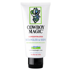 Cowboy Magic Detangler & Shine Give your horse the best hair with this long-lasting deep-conditioning detangler restoring moisture and strengthening hair without buildup. Repels dirt, dust and sand leaving hair silky and shining.