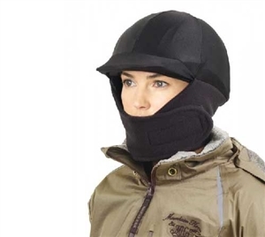 Winter Riding Helmet Cover The perfect addition to your winter riding wardrobe, keep you snug and comfortable during the coldest winter rides. Fleece covers your neck, cheeks, and chin keeping you warm with the added protection of your helmet underneath.