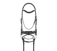 Free Shipping on Recessed Crown-Leather Dressage Bridle With Flash