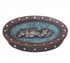 Leather Soap Holder - Blue Horses For Sale!