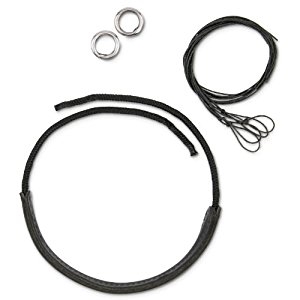 Black Leather Noseband Kit for Combination Bits (Includes black leather noseband, cord, rings and string) 5"