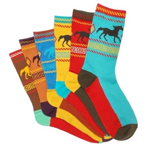 Sale Bright Desert Horse Adult Crew Socks!