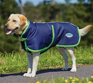 WeatherBeeta Parka 1200D Deluxe Dog Coat- Navy/Lime For Sale!