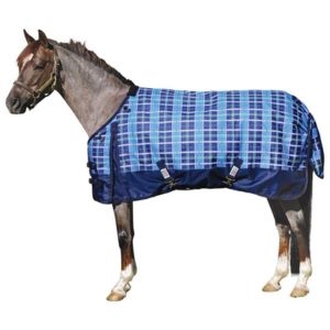 Dura-Tech Viking Pony Medium Weight Turnout- Blue Plaid- 58" & 61" ONLY for Sale