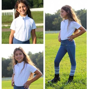 Equine Couture Children's Cara Short Sleeve Show Shirt  For Sale!