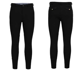 TuffRider Men's Black Tight Patrol Knee Patch Breeches For Sale!