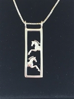 JJeni Duet Leaping Horse Necklace For Sale