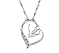 Mare and Foal Heart Necklace for sale!