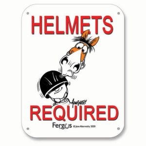 Fergus Barn Sign "Helmet Required" For Sale!