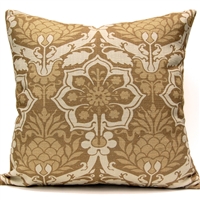 Pineapple Damask Pillow - Gold