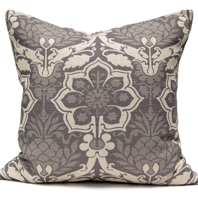 Pineapple Damask Pillow - Gray