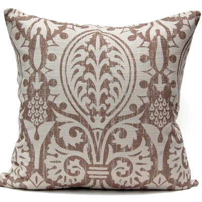Medieval Damask Pillow - Chocolate