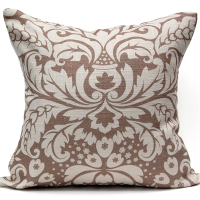 Large Damask Pillow - Chocolate