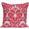 Plumes Damask Pillow - Coral
