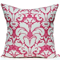 Plumes Damask Pillow - Pink