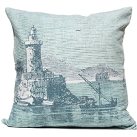 Lighthouse Engraving Pillow - Silverberry