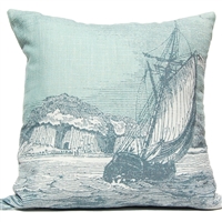 Full Sail Engraving Pillow - Silverberry